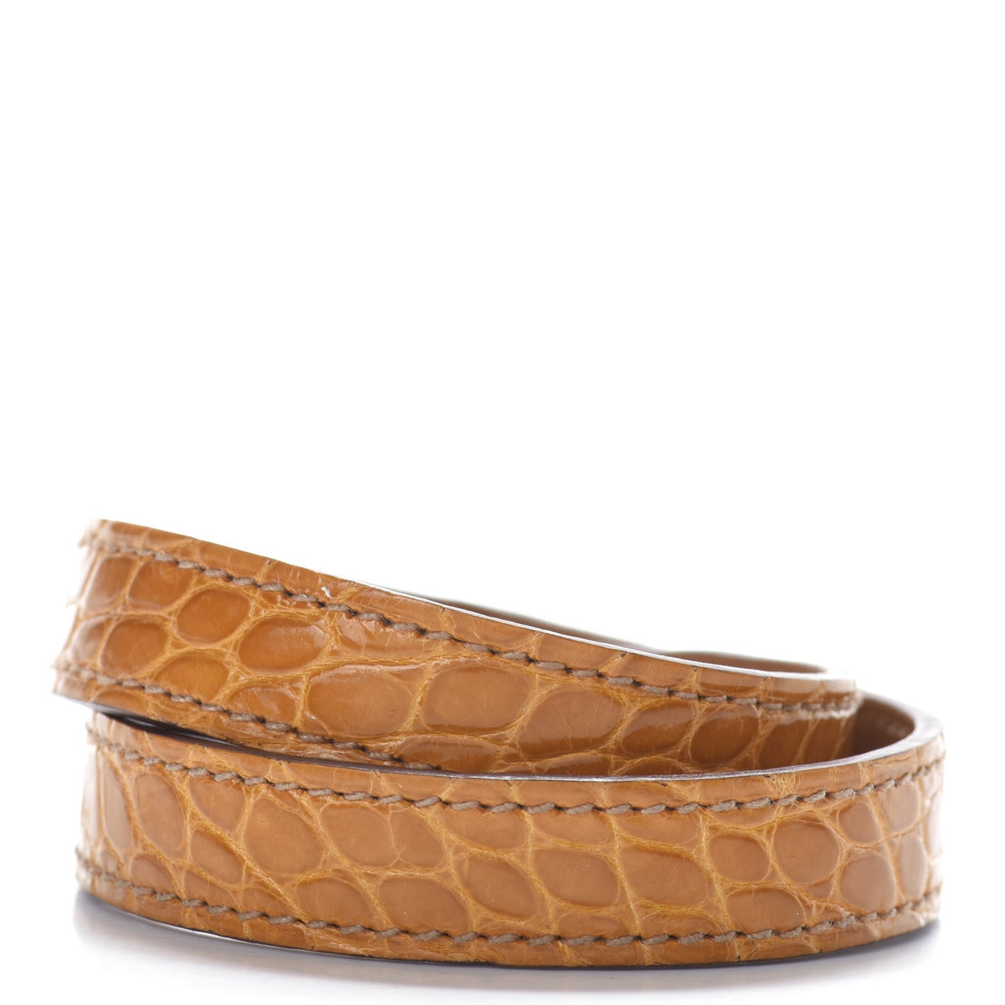 Shiny Alligator Kelly Double Tour Bracelet S