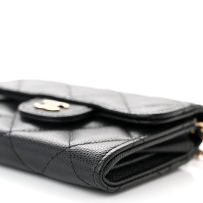 Chanel Caviar Quilted Flap Card Holder On Chain Black 11 of 13