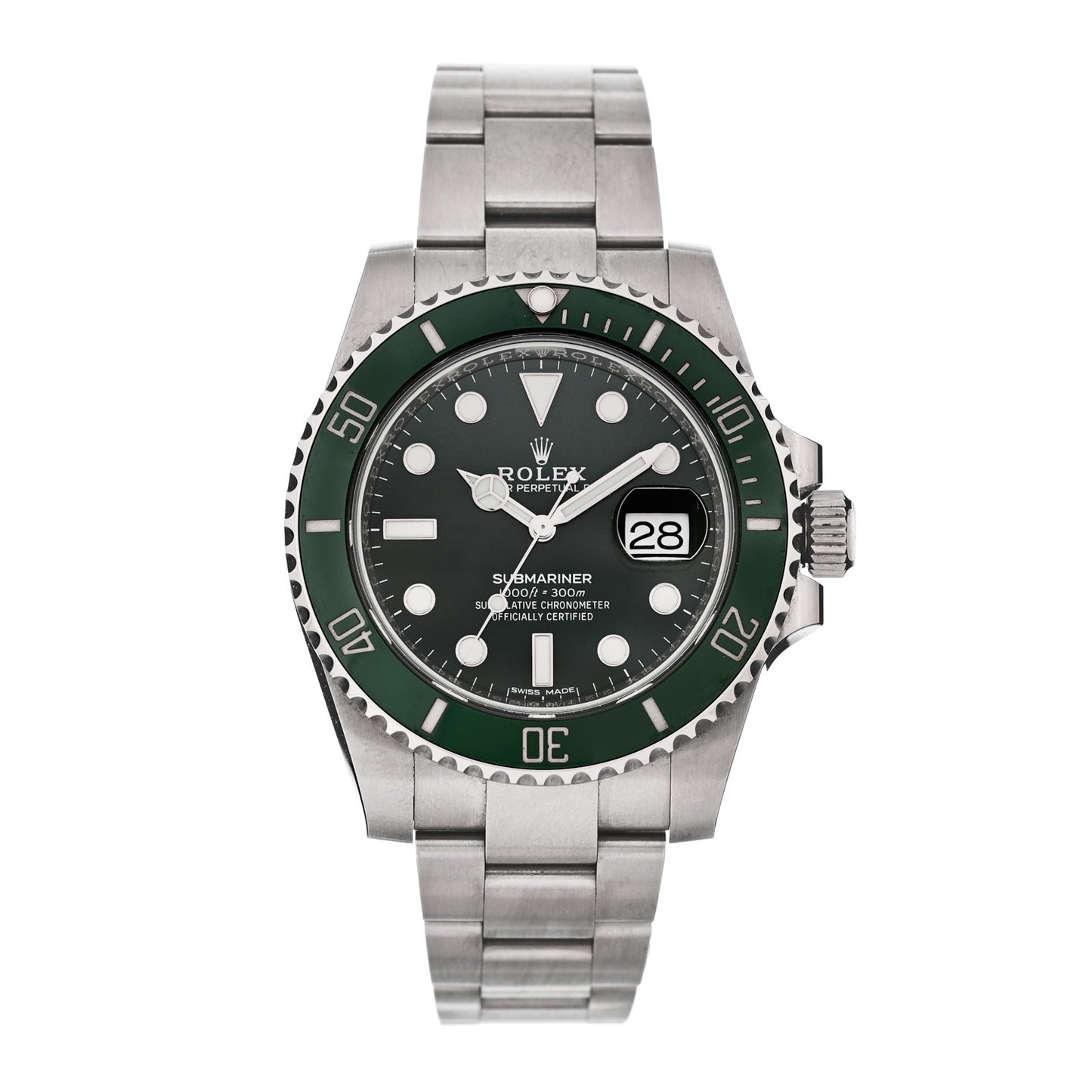 Stainless Steel 40mm Oyster Perpetual Submariner Date Hulk Watch Green 116610LV