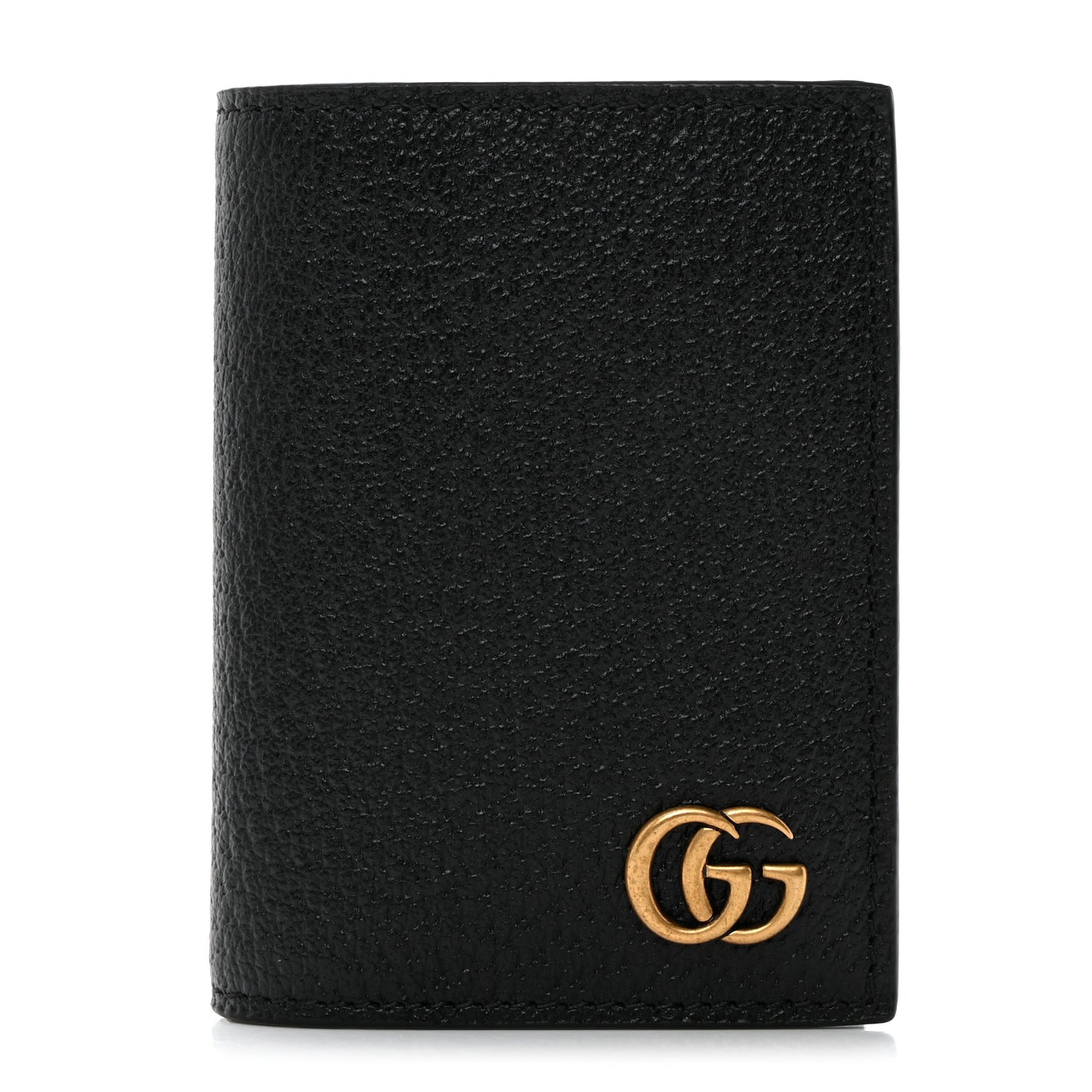 Calfskin Boar Effect GG Marmont Card Case Black
