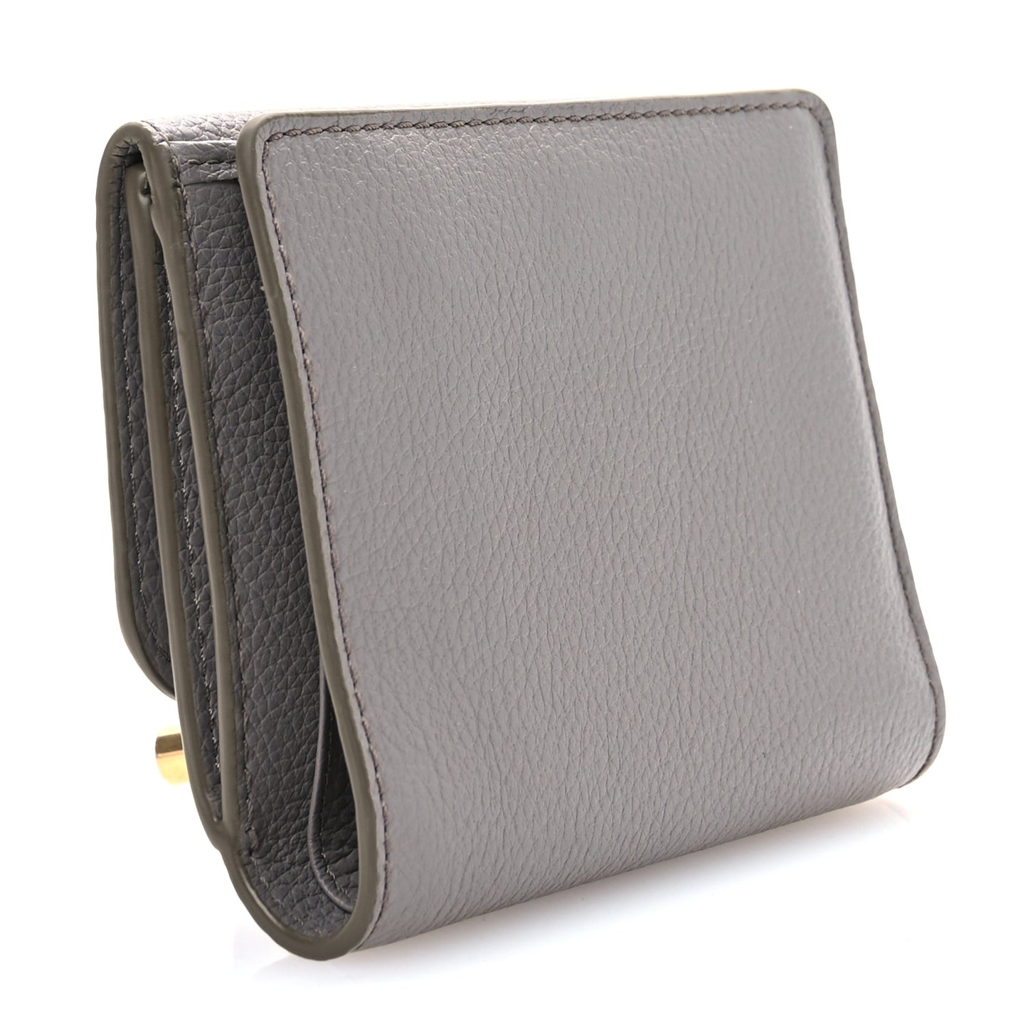 Grained Calfskin Marcie Square Wallet Cashmere Grey