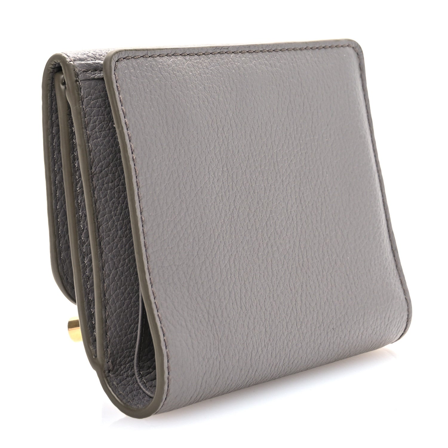 Chloe Grained Calfskin Marcie Square Wallet Cashmere Grey 3 of 10