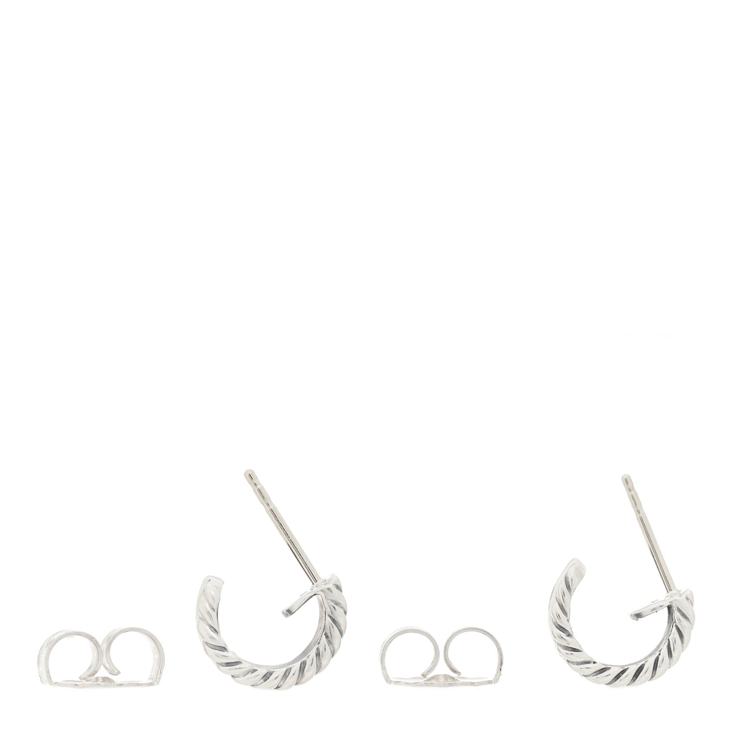 Sterling Silver Diamond 12mm Cable Hoop Earrings