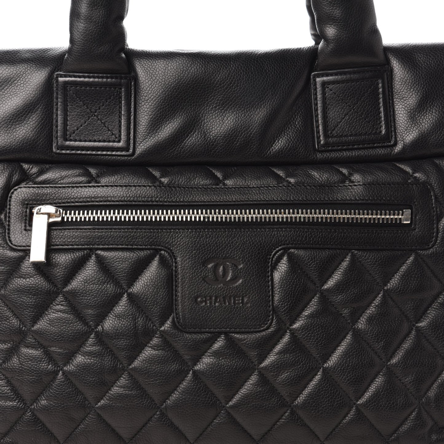 Caviar Quilted Large Coco Cocoon Tote Black