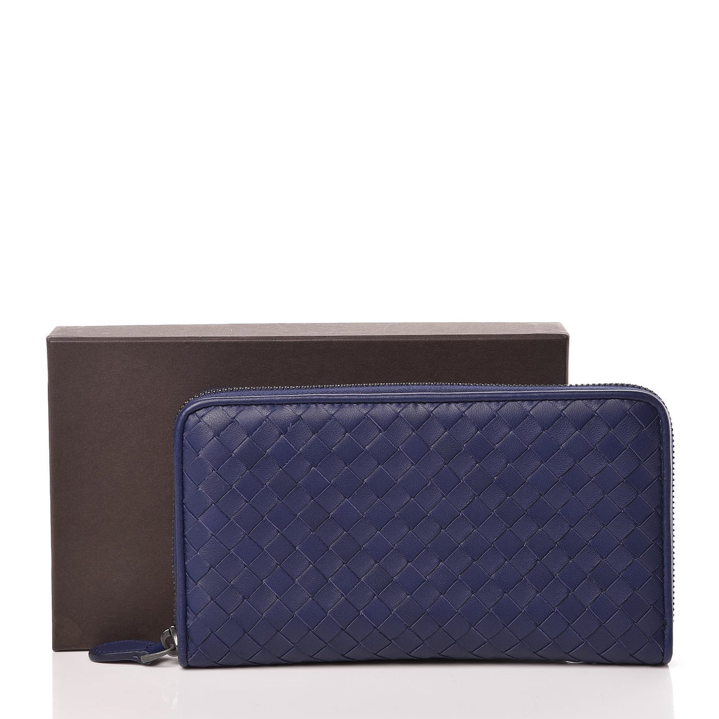 Nappa Intrecciato Zip Around Wallet Atlantic