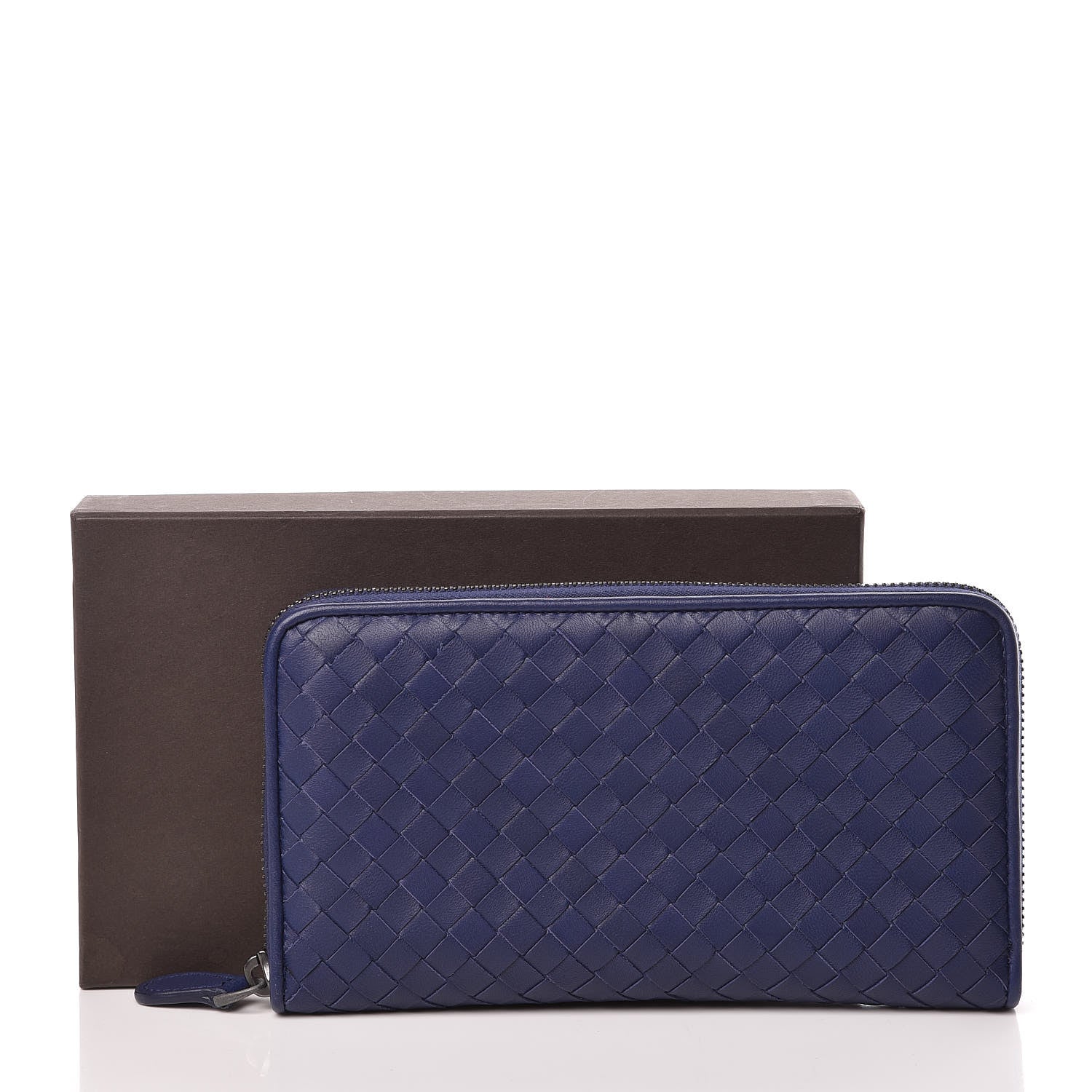 Bottega Veneta Nappa Intrecciato Zip Around Wallet Atlantic 8 of 8