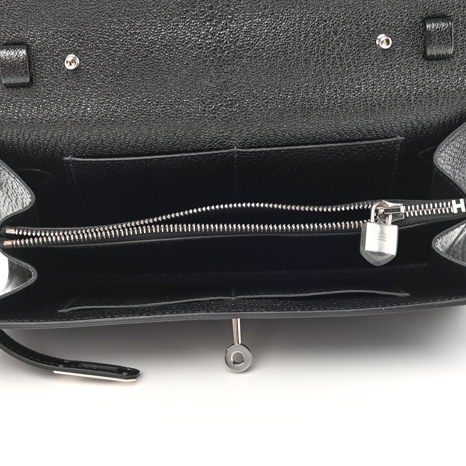 Hermes Chevre Mysore Kelly Wallet To Go Black 5 of 9