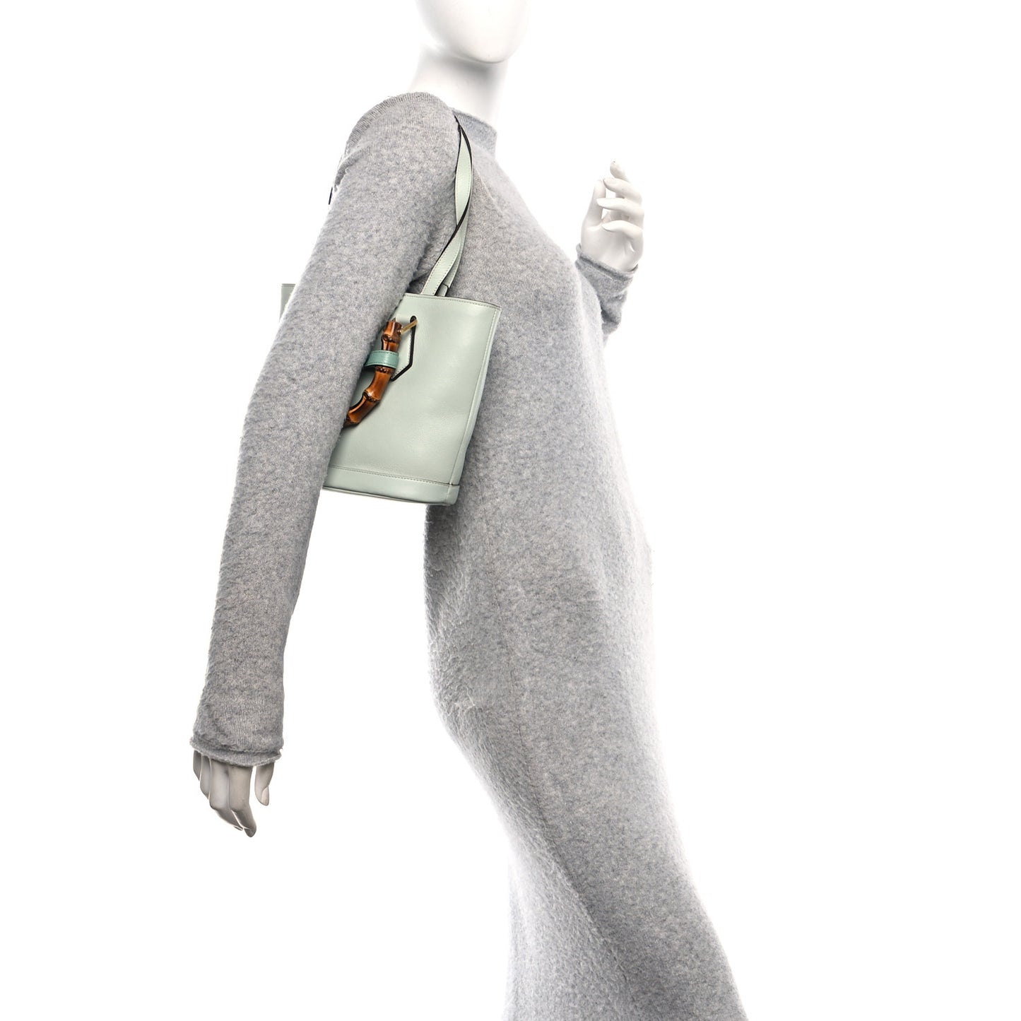 Softy Wonka Textured Dollar Calfskin Mini Diana Tote Salvy Green