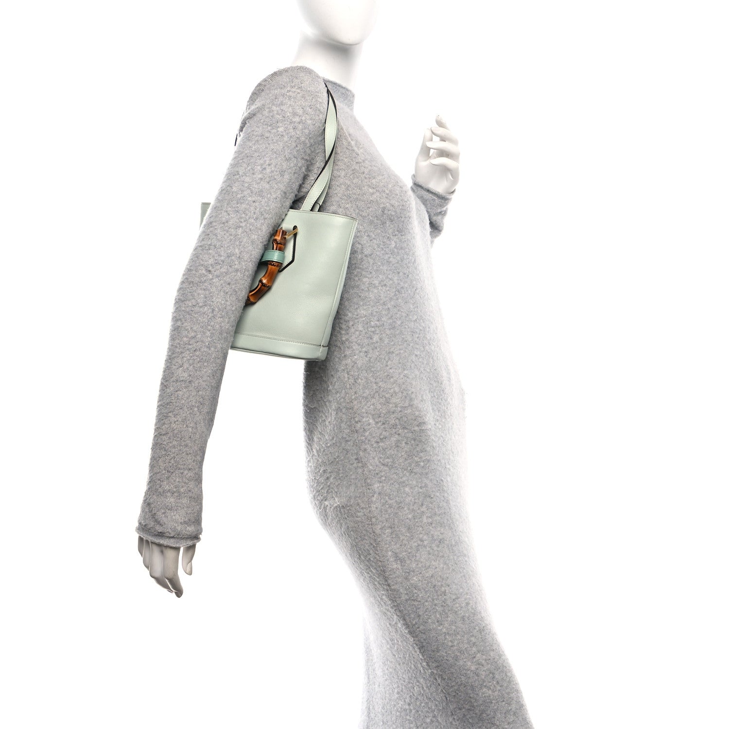 Gucci Softy Wonka Textured Dollar Calfskin Mini Diana Tote Salvy Green 2 of 12