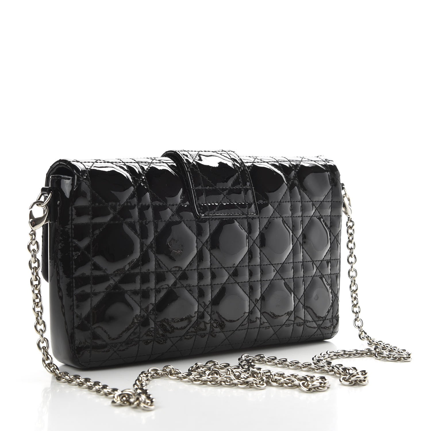 Christian Dior Patent Cannage New Lock Pouch Black 3 of 8