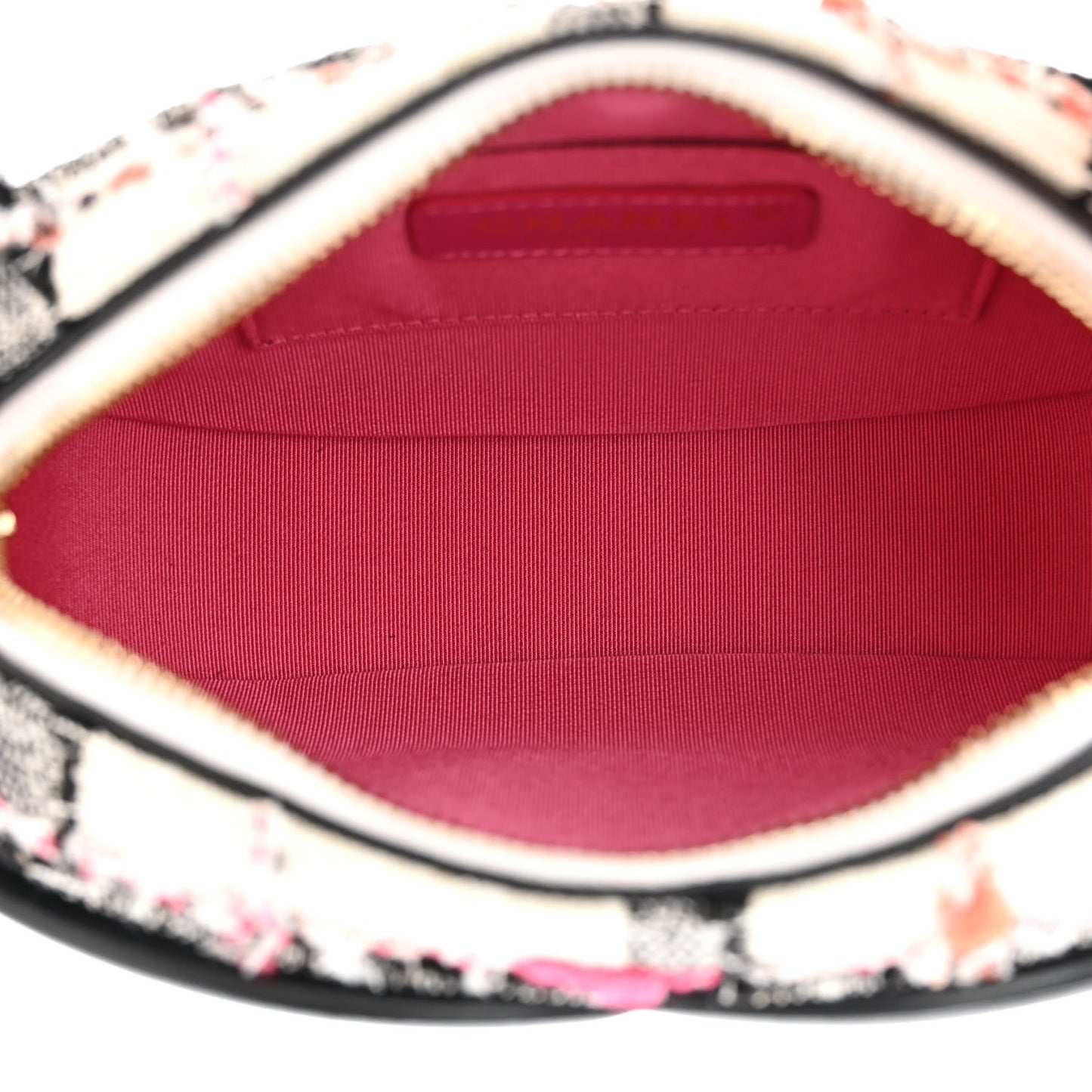 Tweed Lambskin Quilted Coco Midnight Camera Case White Black Multicolor