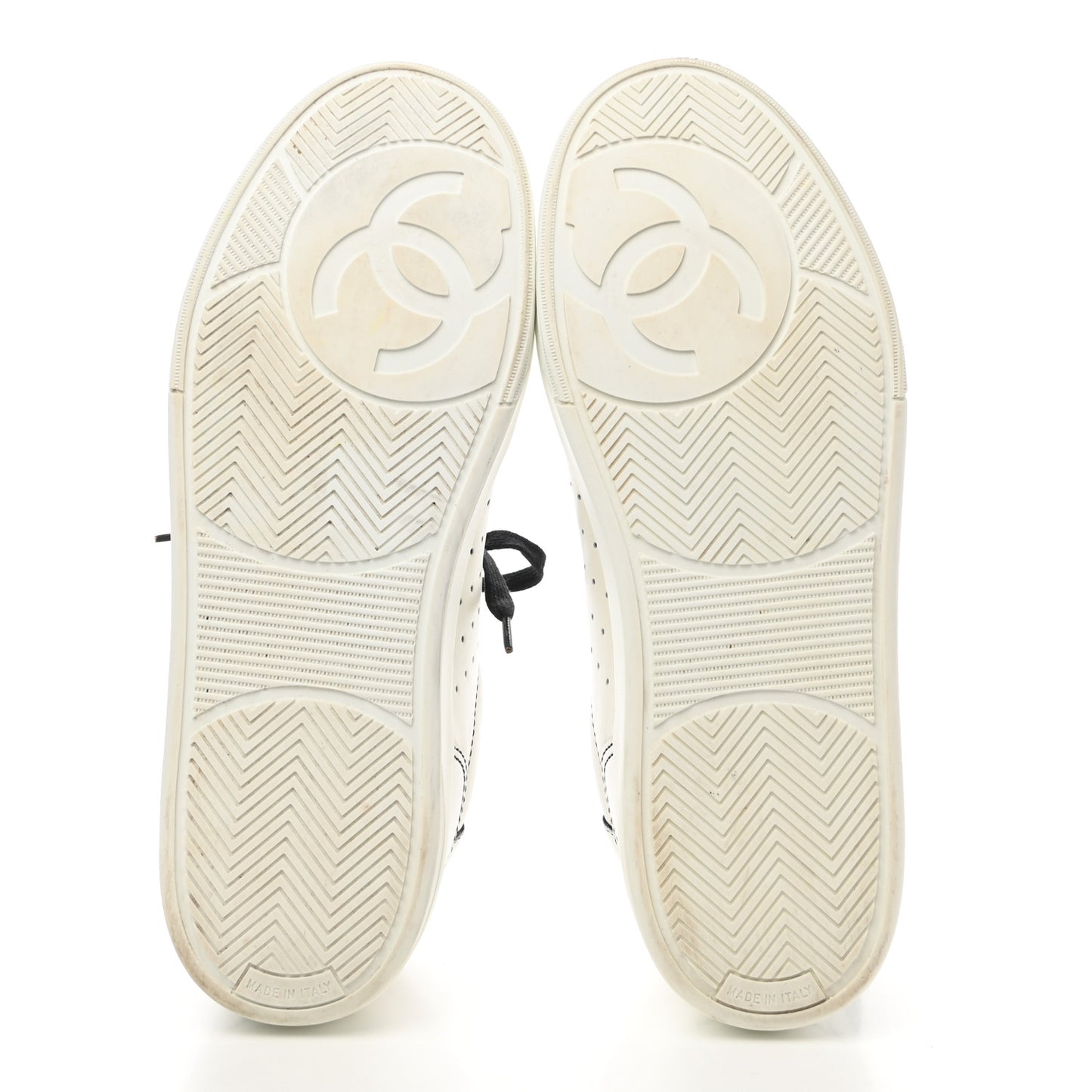 Calfskin Womens Logo Sneakers 41 White Black