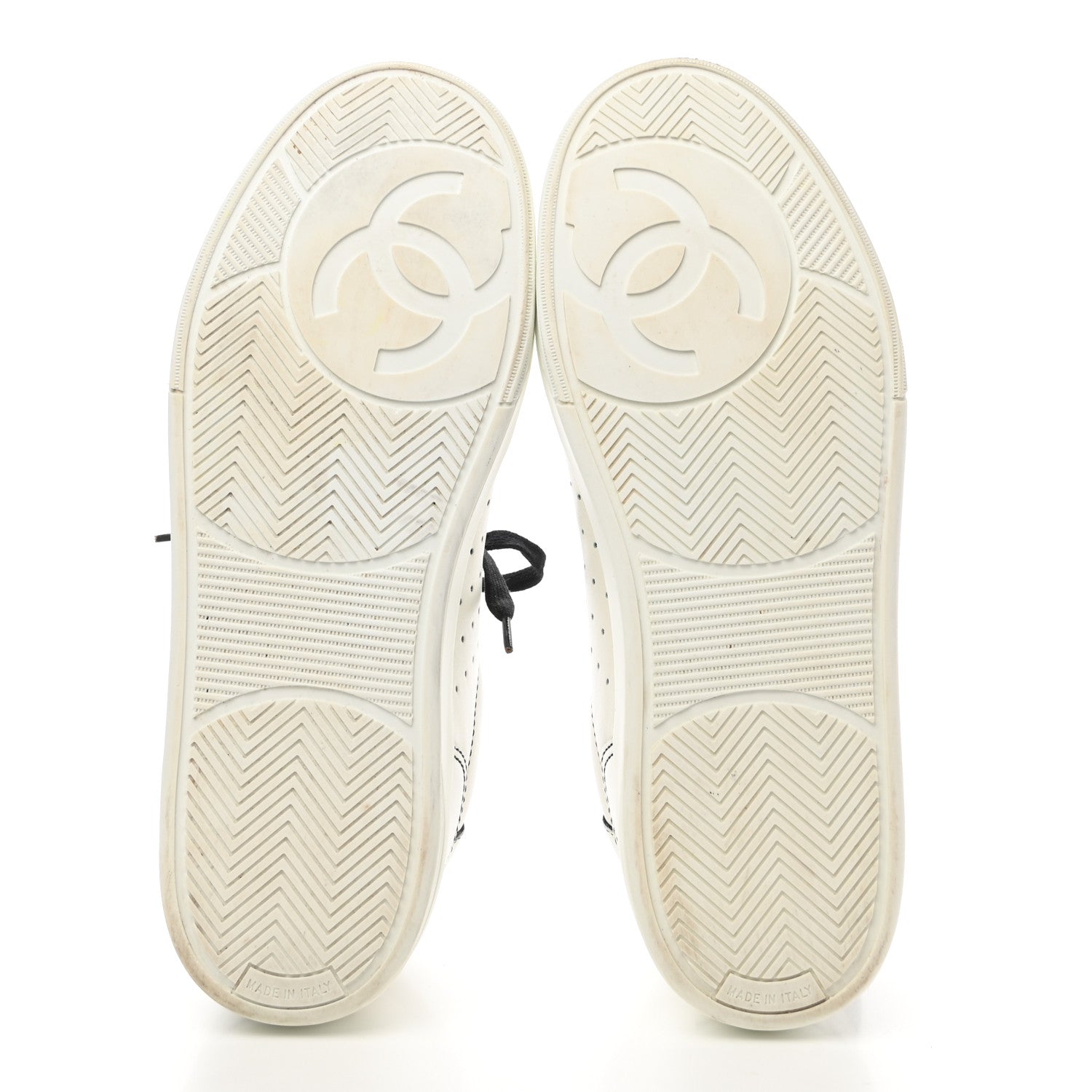 Chanel Calfskin Womens Logo Sneakers 41 White Black 5 of 12