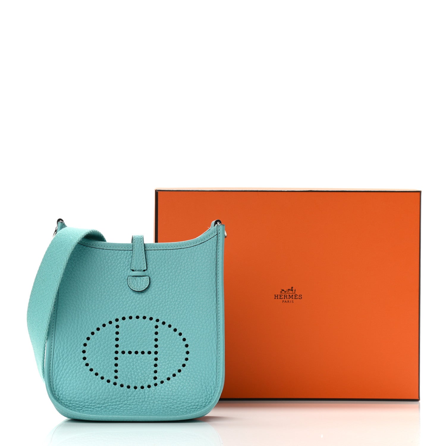 Hermes Taurillon Clemence Evelyne TPM Bleu Atoll 10 of 10