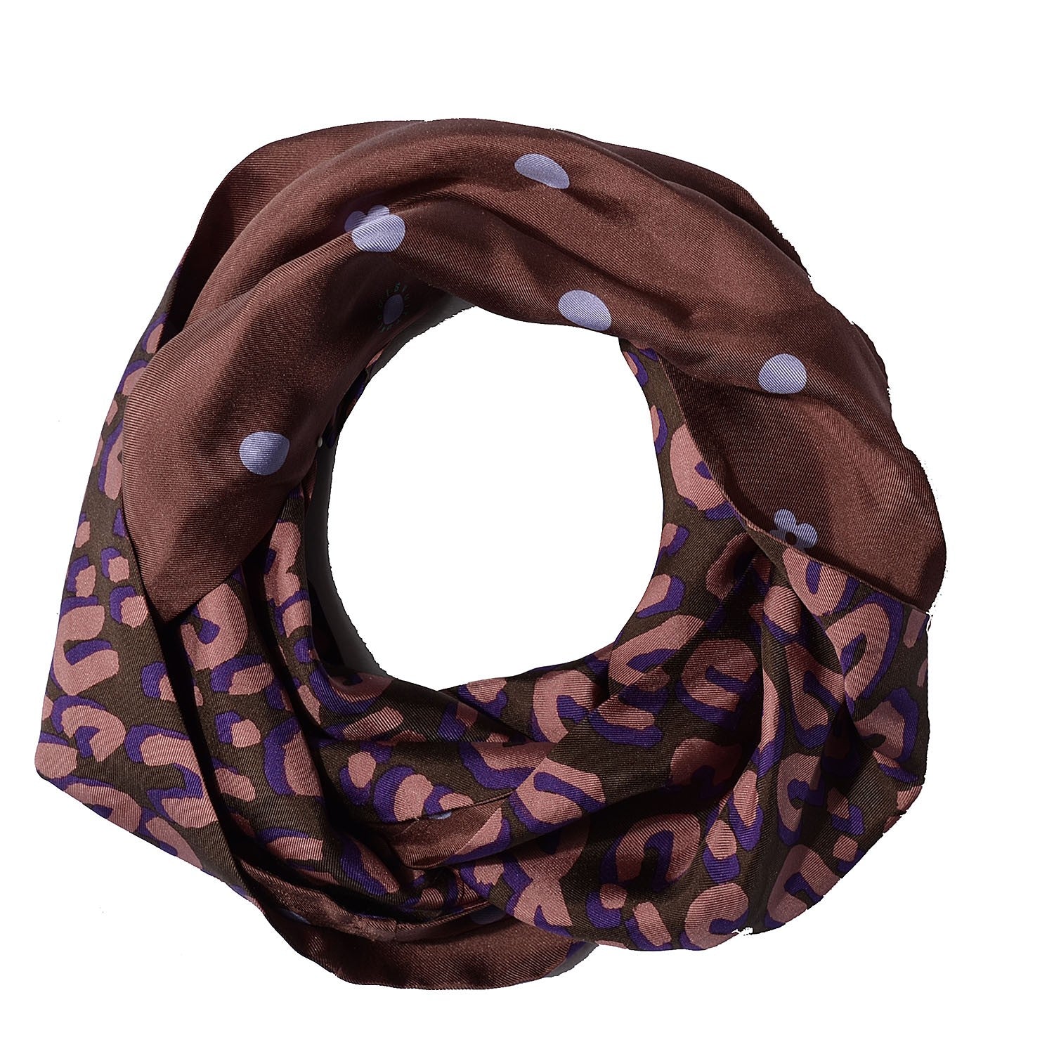 Louis Vuitton Silk Leopard Snood Scarf Mauve 1 of 3