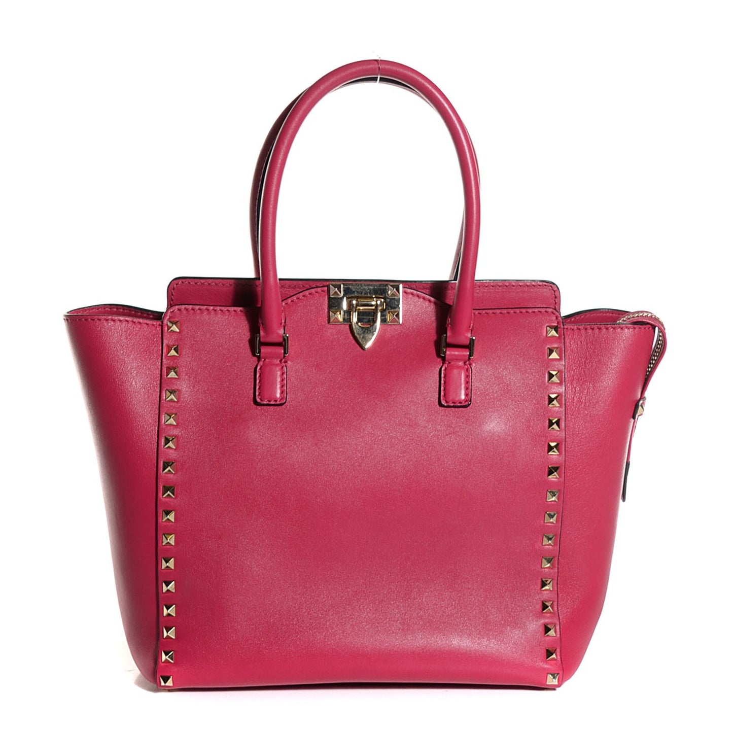Vitello Rockstud Double Handle Tote Cyclamin