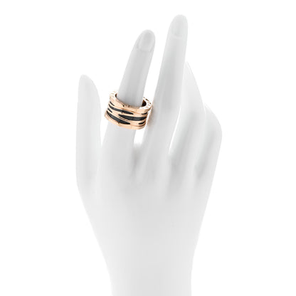 Bulgari 18K Rose Gold Black Ceramic B.Zero1 Legend Four-Band Ring 55 7.25 2 of 6