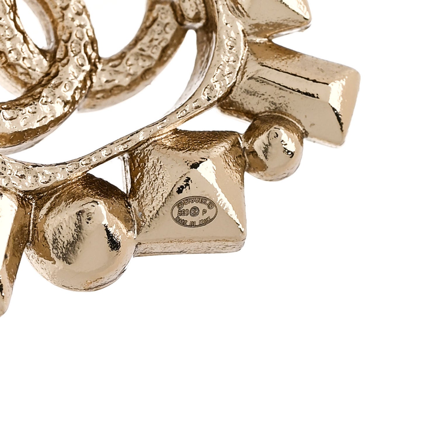 Crystal Baguette CC Brooch Gold