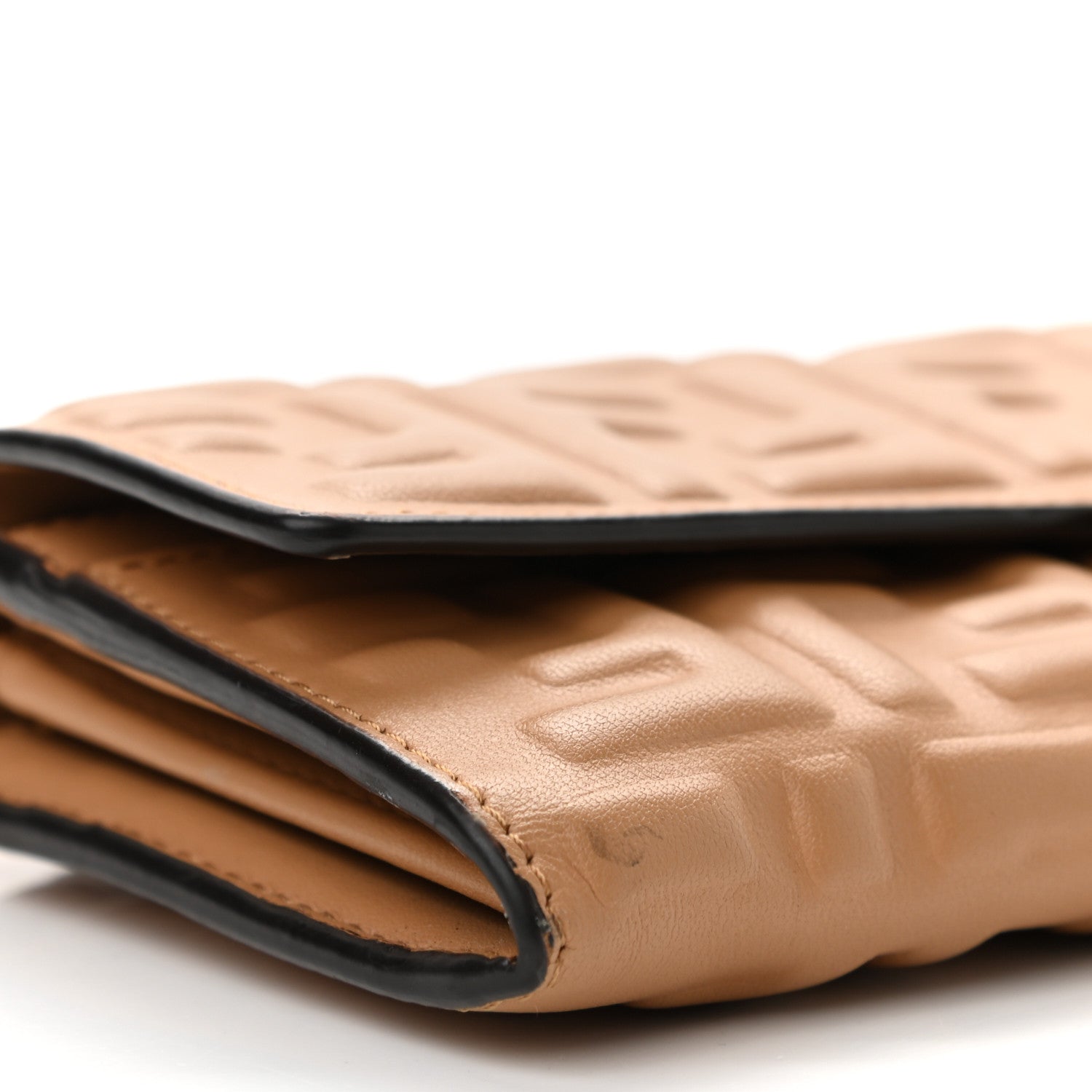 Fendi Nappa Matisse FF Embossed Continental Wallet on Chain Miele Scuro 8 of 11