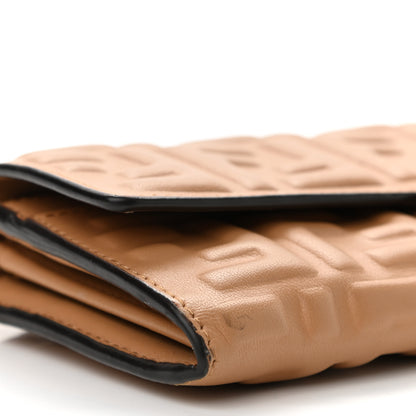 Fendi Nappa Matisse FF Embossed Continental Wallet on Chain Miele Scuro 8 of 11