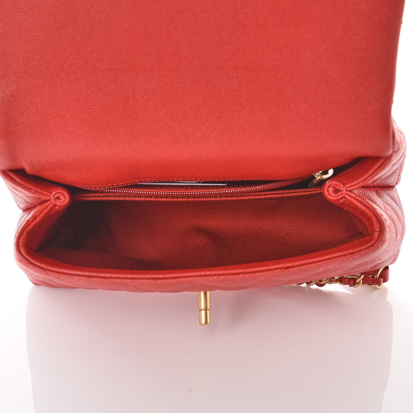 Caviar Quilted Mini Coco Handle Flap Red
