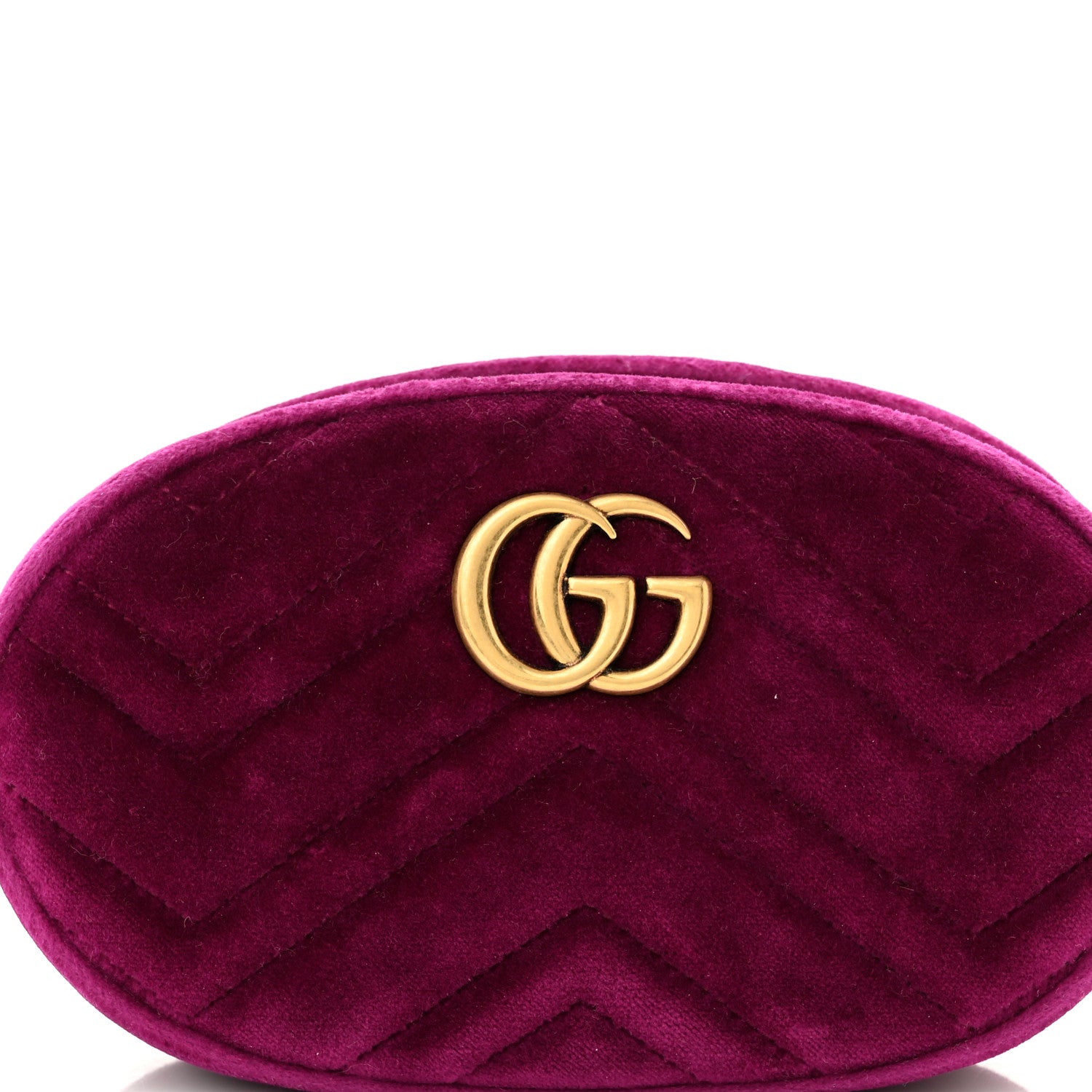 Gucci Velvet Matelasse GG Marmont Belt Bag Fuchsia 85 34 Violet Cyclamen 9 of 11