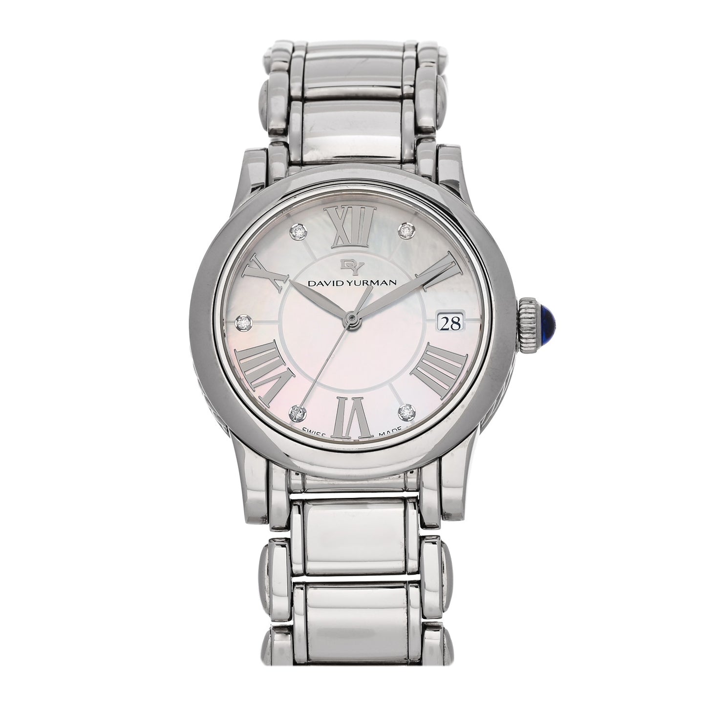 Stainless Steel Diamond Mother of Pearl 38mm Classic Quartz Watch