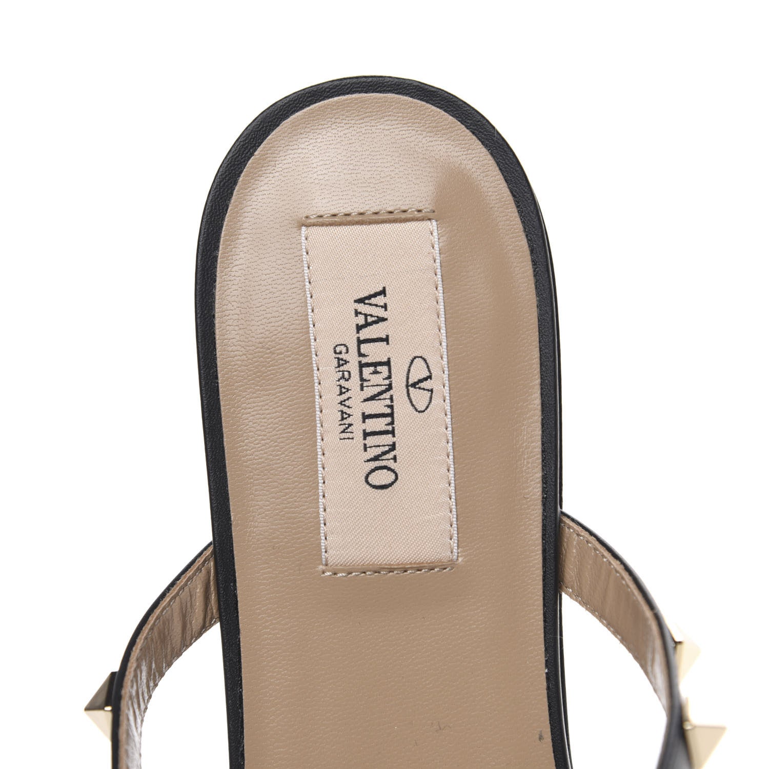 Valentino Garavani Pebbled Calfskin Rockstud Flat Cage Mules 38 Black 6 of 8
