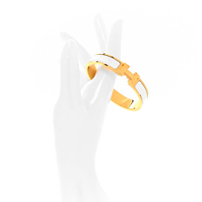 Hermes Enamel Narrow Clic Clac H Bracelet GM White 2 of 6