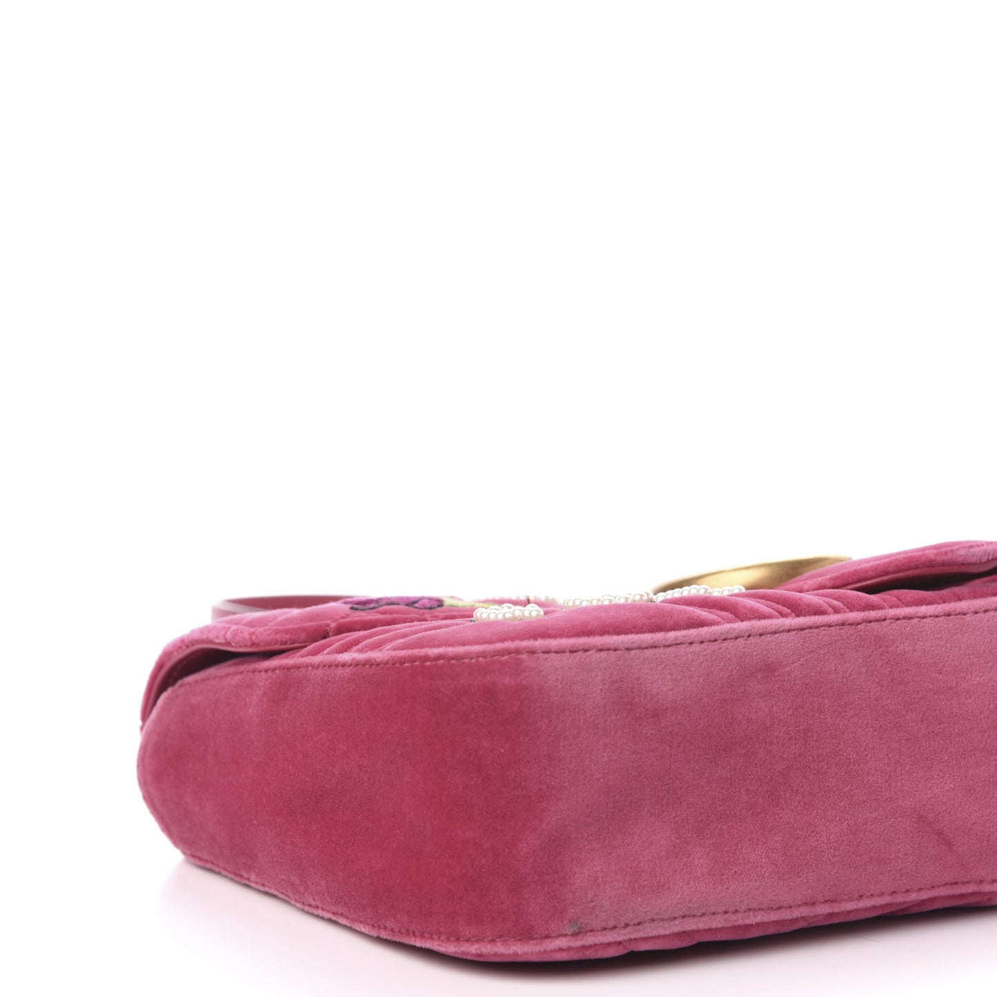 Velvet Matelasse Blind for Love Embroidered Medium GG Marmont Shoulder Bag Light Raspberry Rose Multicolor