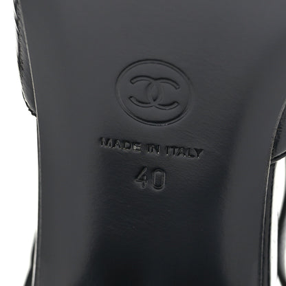 Chanel Shiny Lambskin CC Cap Toe Mary Janes Pumps 40 Black 7 of 10