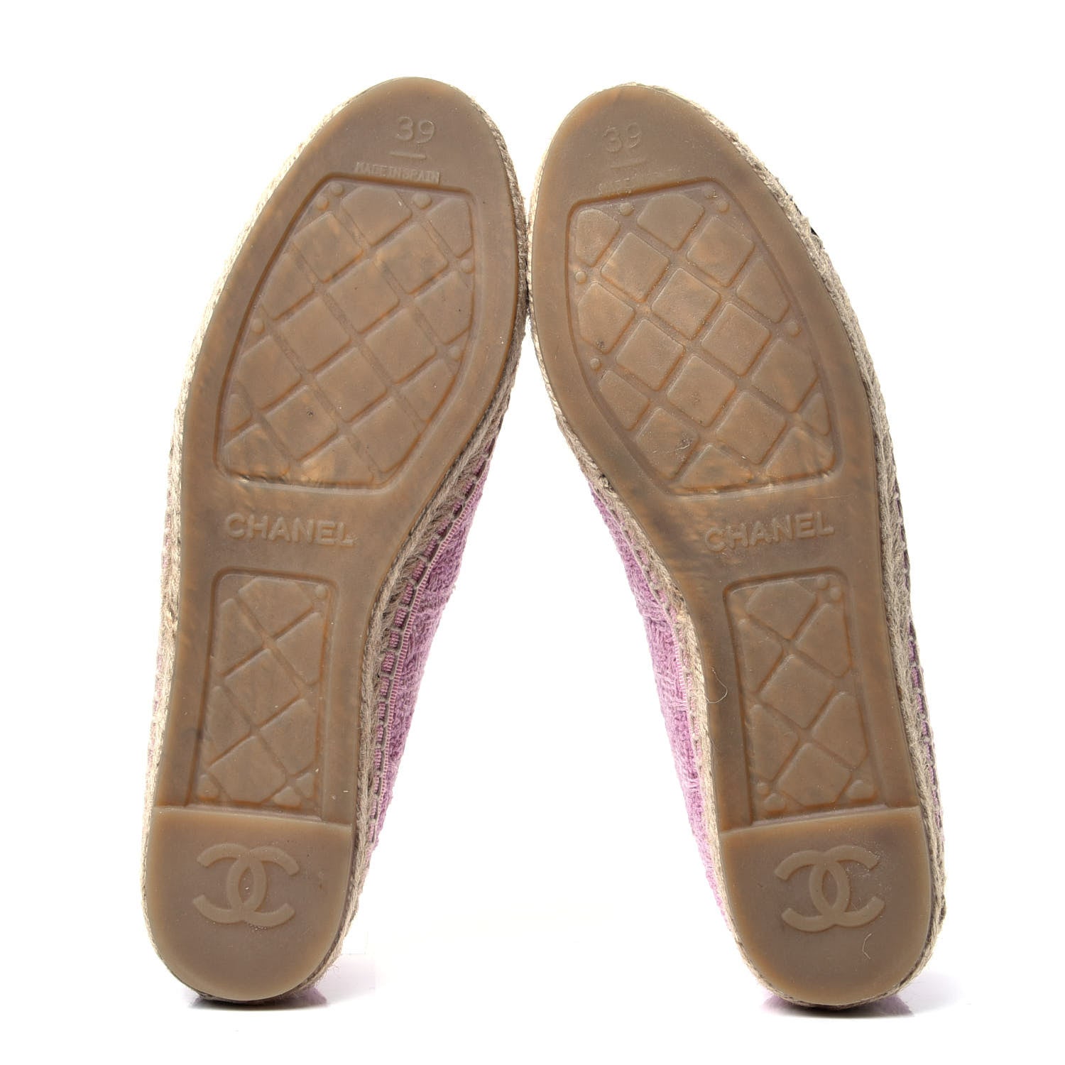 Chanel Tweed Patent CC Espadrilles 39 Pink Black 7 of 12