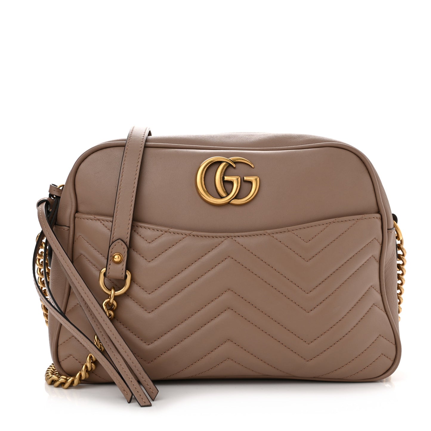 Calfskin Matelasse Medium GG Marmont Chain Shoulder Bag Porcelain Rose