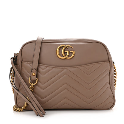 Gucci Calfskin Matelasse Medium GG Marmont Chain Shoulder Bag Porcelain Rose 1 of 10