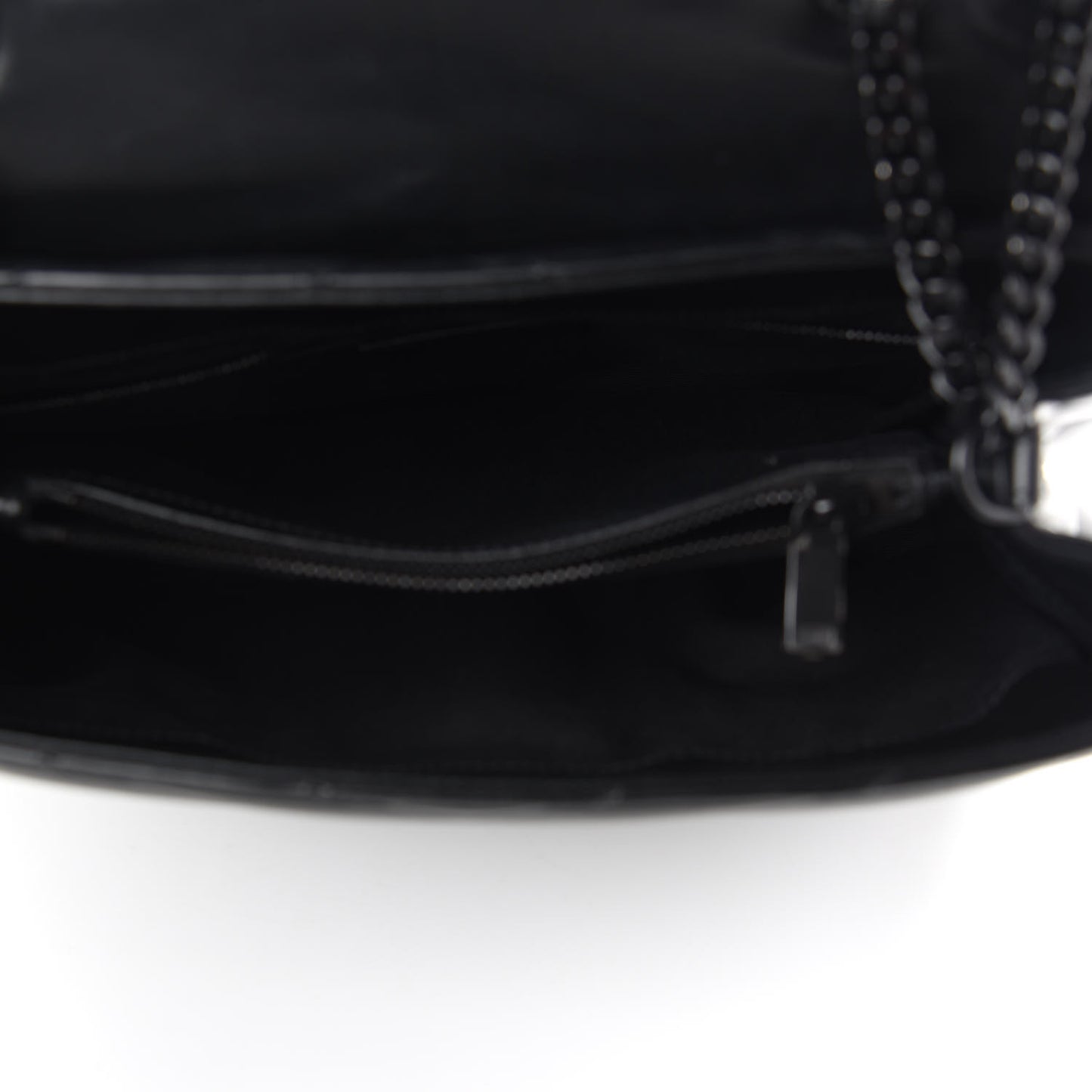 Calfskin Y Quilted Monogram Medium Loulou Chain Satchel Black