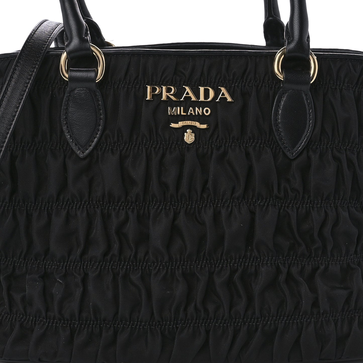 Tessuto Nylon Gaufre Small Tote Black