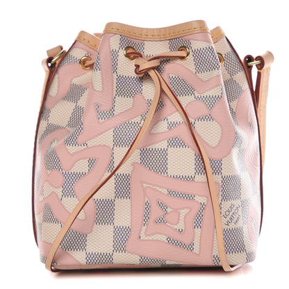 Louis Vuitton Damier Azur Tahitienne Nano Noe Rose Ballerine 1 of 10