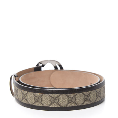 Gucci GG Plus Monogram Niagara Lux Calfskin Interlocking G 40mm Belt 90 36 Beige Ebony Cocoa 2 of 6