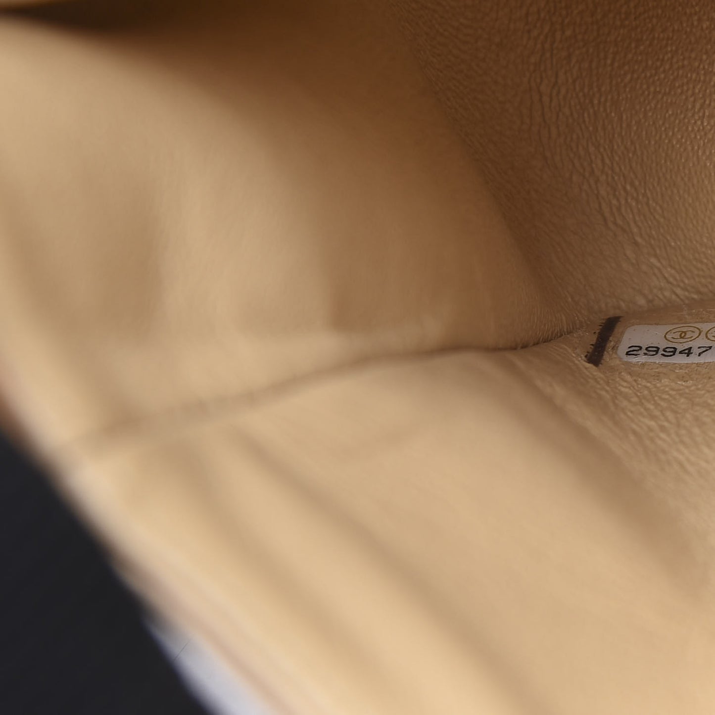 Caviar Quilted Medium Double Flap Beige