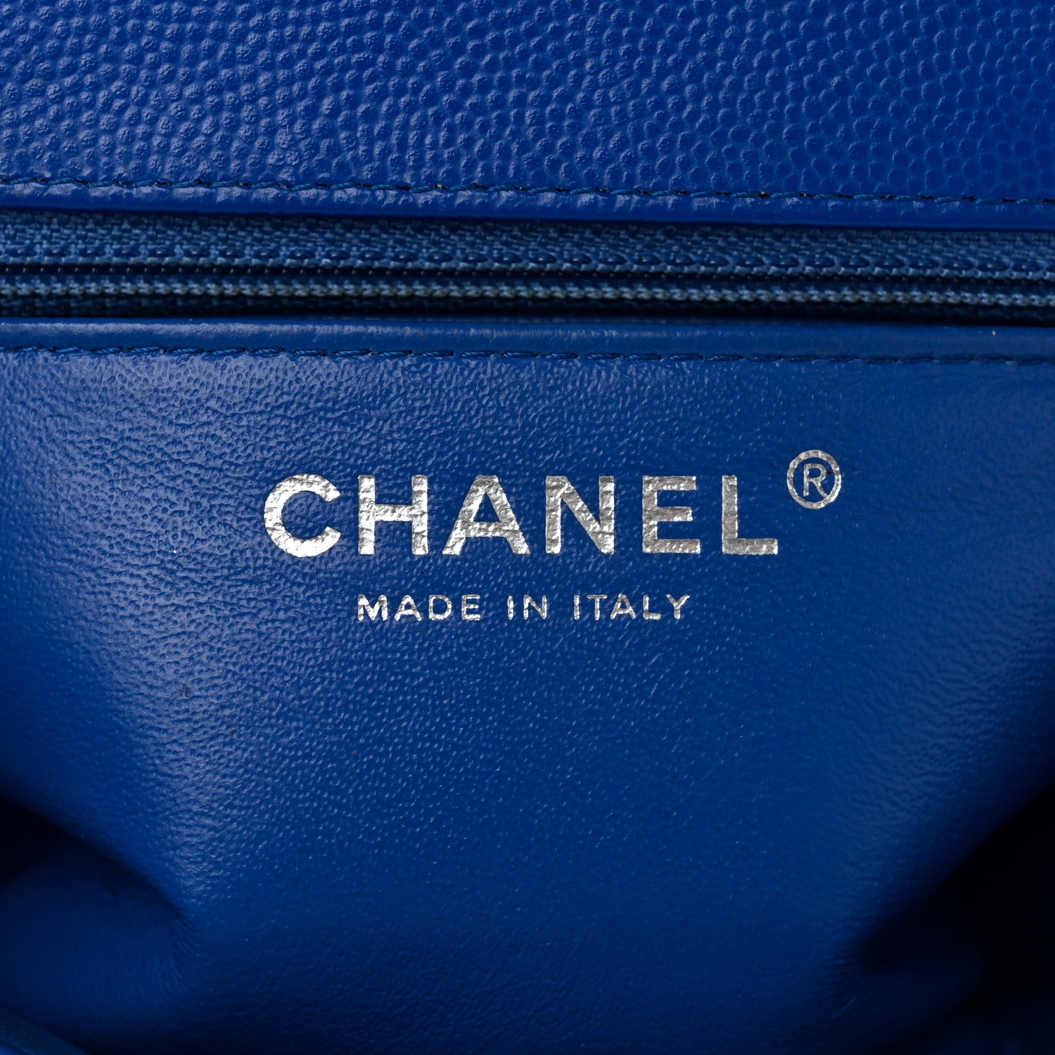 Chanel Caviar Chevron Quilted Mini Square Flap Blue 6 of 10