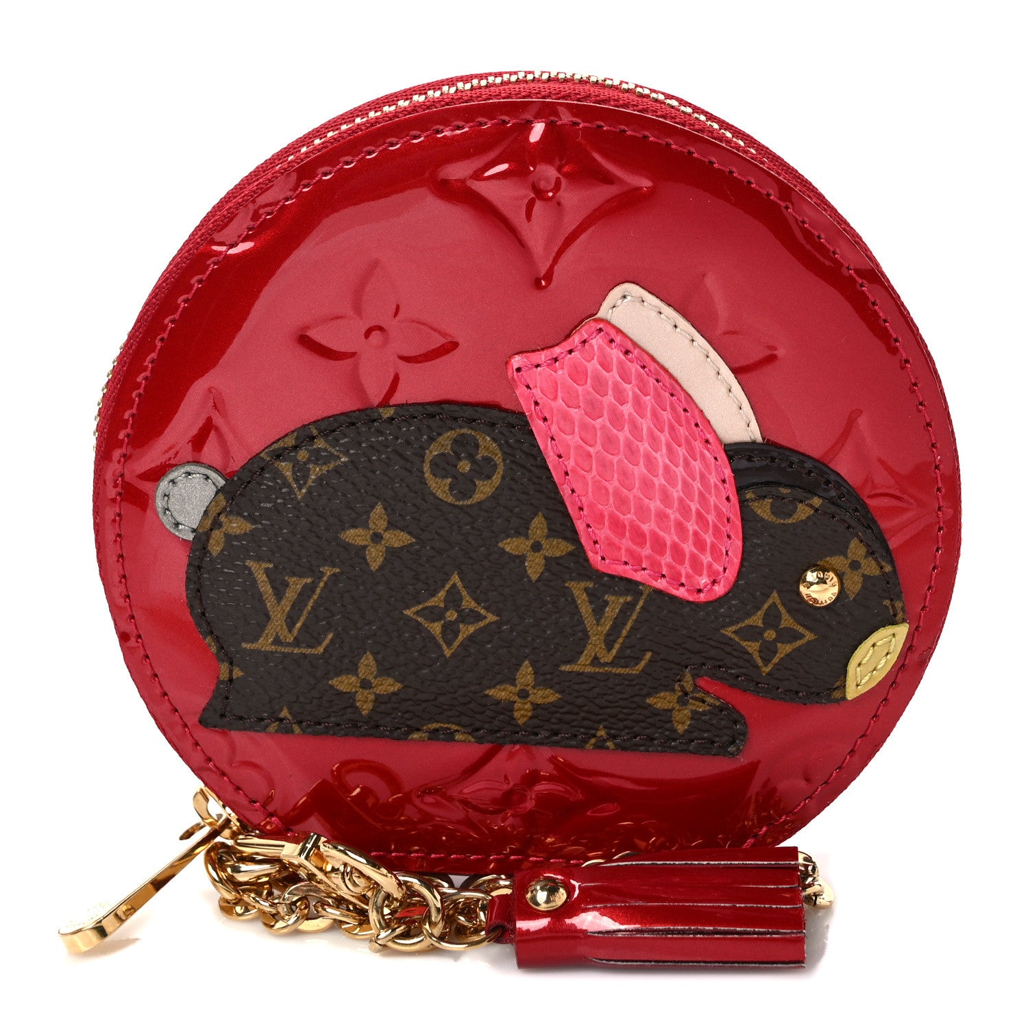 Louis Vuitton Vernis Animania Lapin Bunny Round Coin Purse Pomme D'Amour 1 of 7