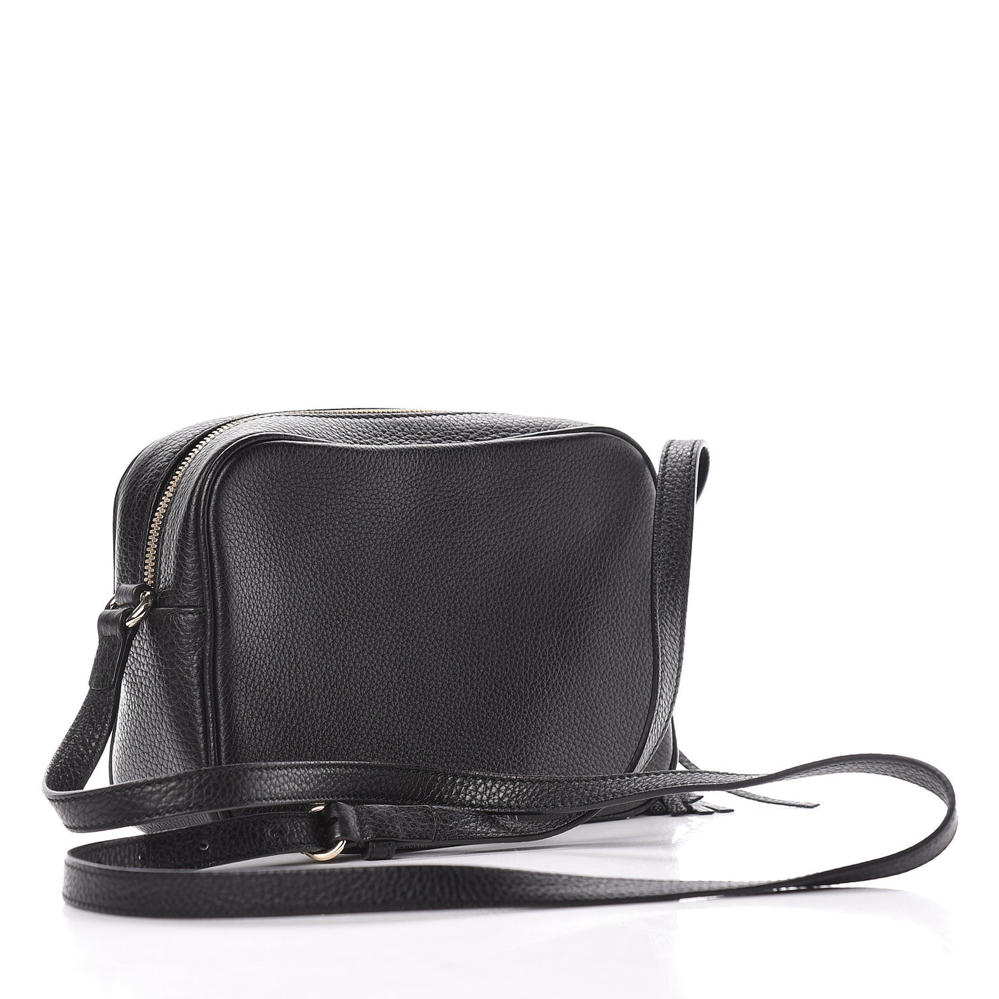 Pebbled Calfskin Small Soho Disco Bag Black