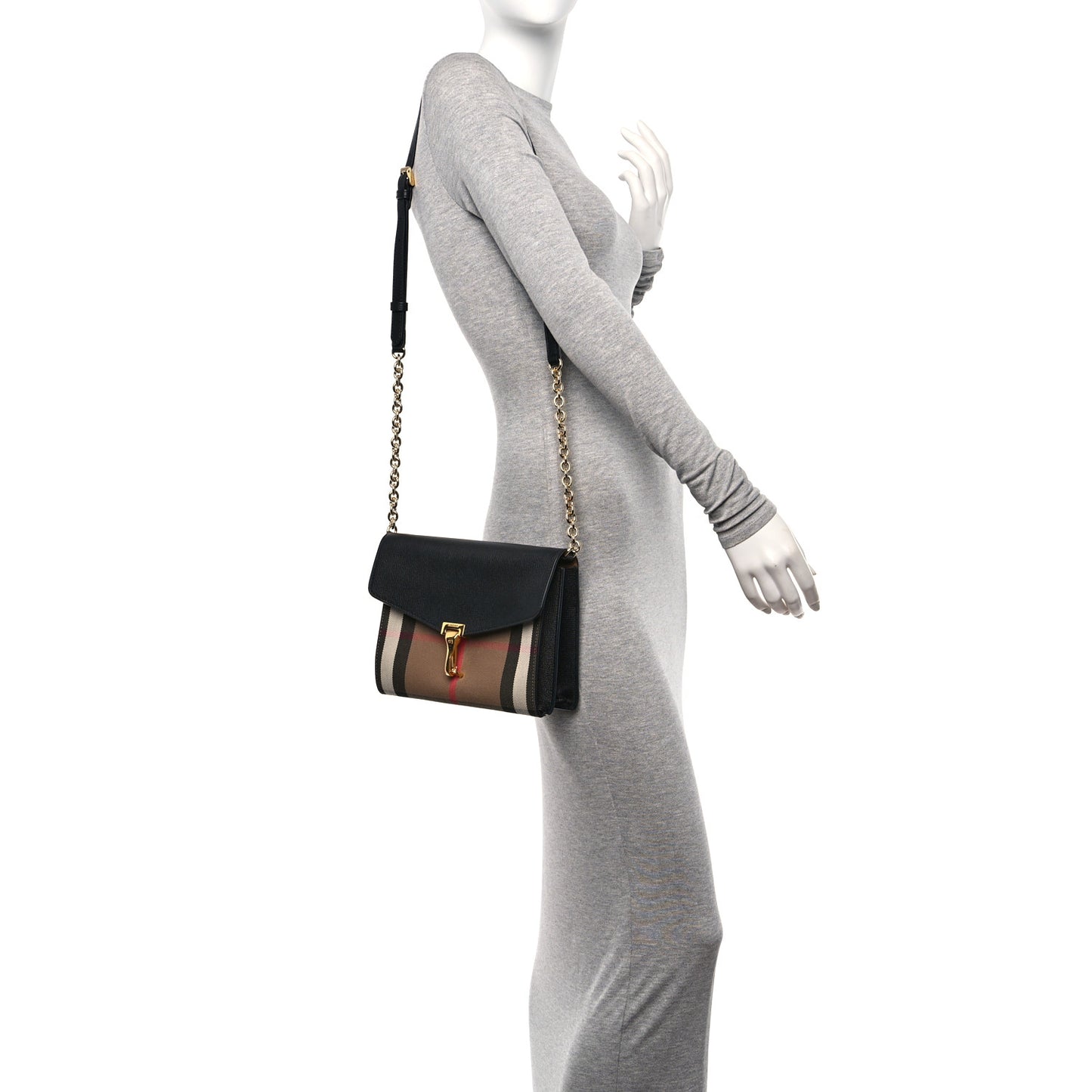 Derby Calfskin House Check Baby Macken Crossbody Bag Black