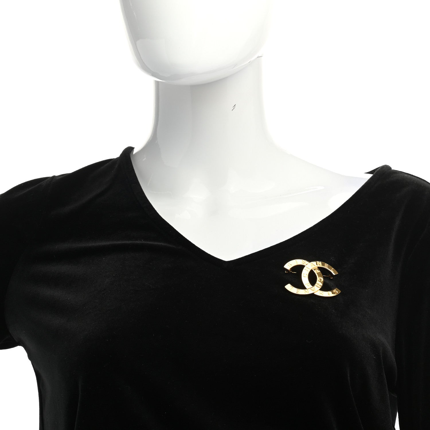 Chanel Metal Paris Button CC Large Brooch Gold 2 of 4