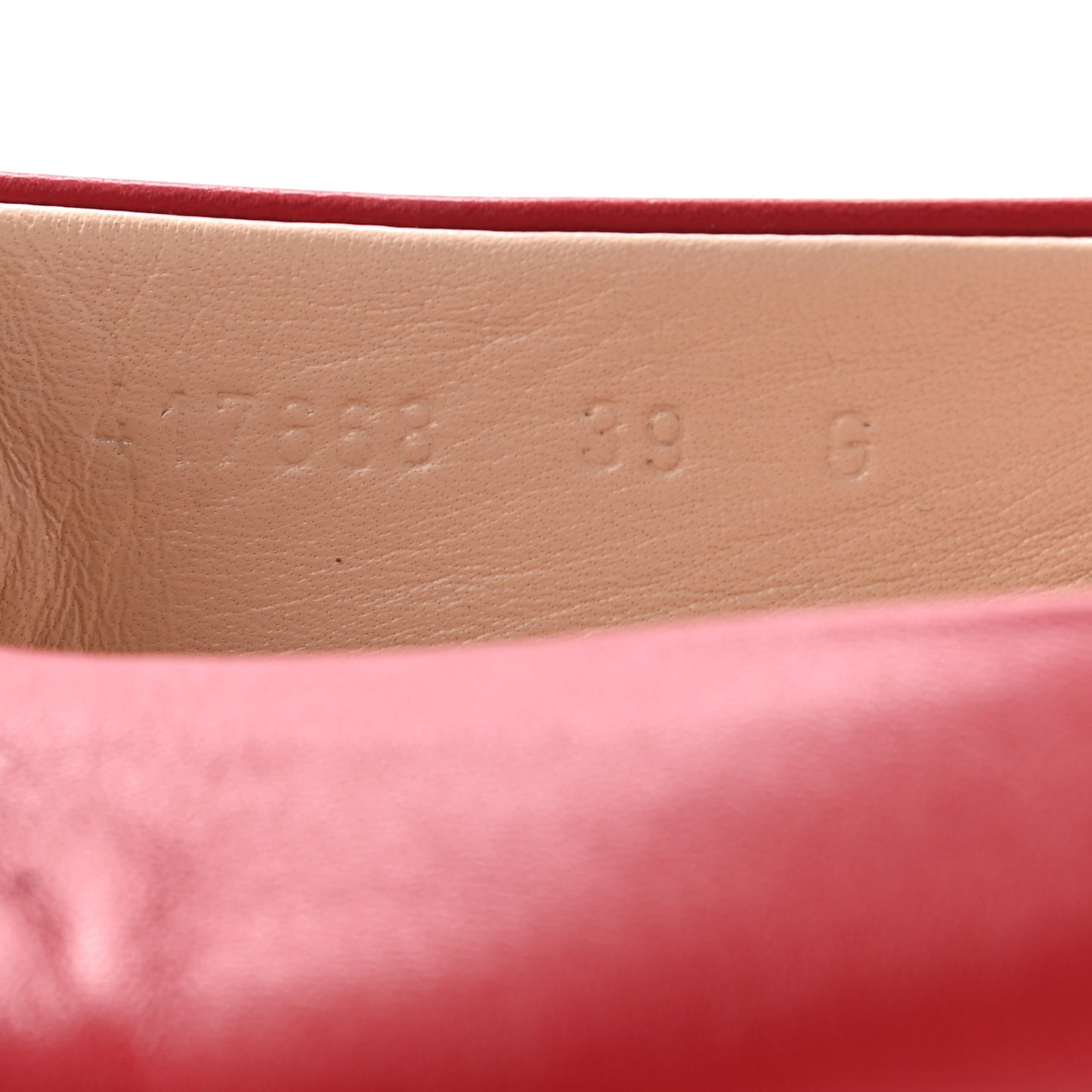 Calfskin Bayadere Bee Ballerina Flats 39 Hibiscus Red