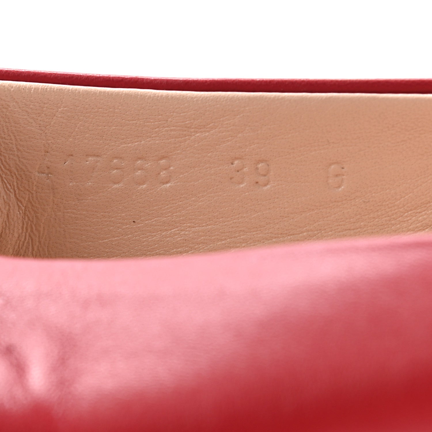 Gucci Calfskin Bayadere Bee Ballerina Flats 39 Hibiscus Red 7 of 8