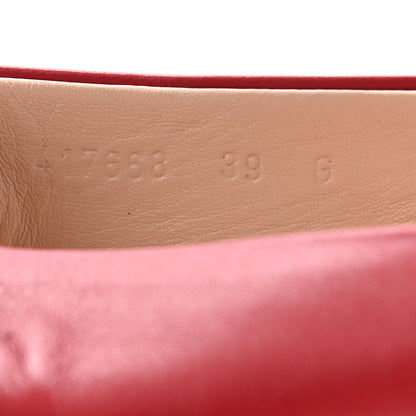 Gucci Calfskin Bayadere Bee Ballerina Flats 39 Hibiscus Red 7 of 8