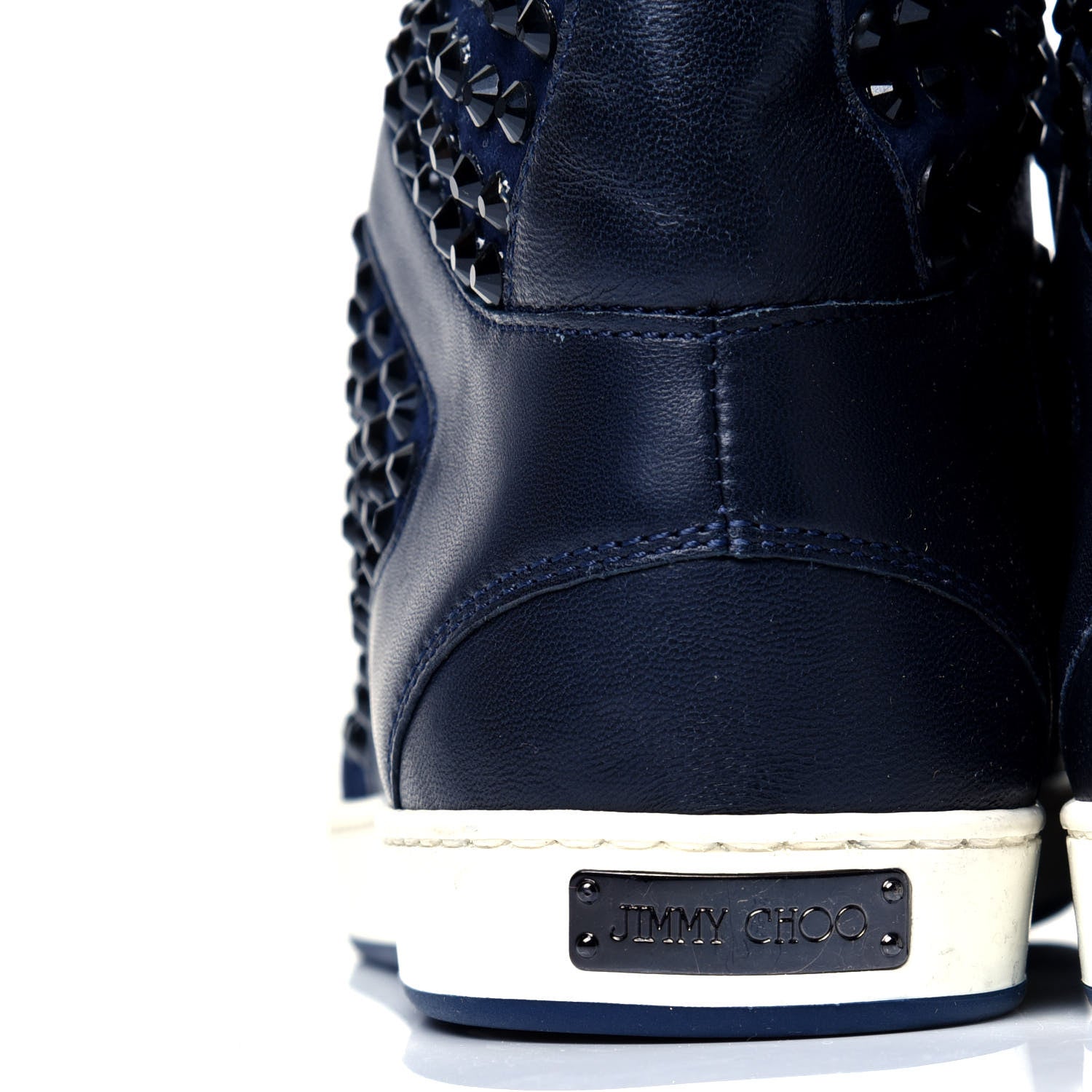 Jimmy Choo Calfskin Patent Studded Tokyo Sneakers 35.5 Navy 6 of 9