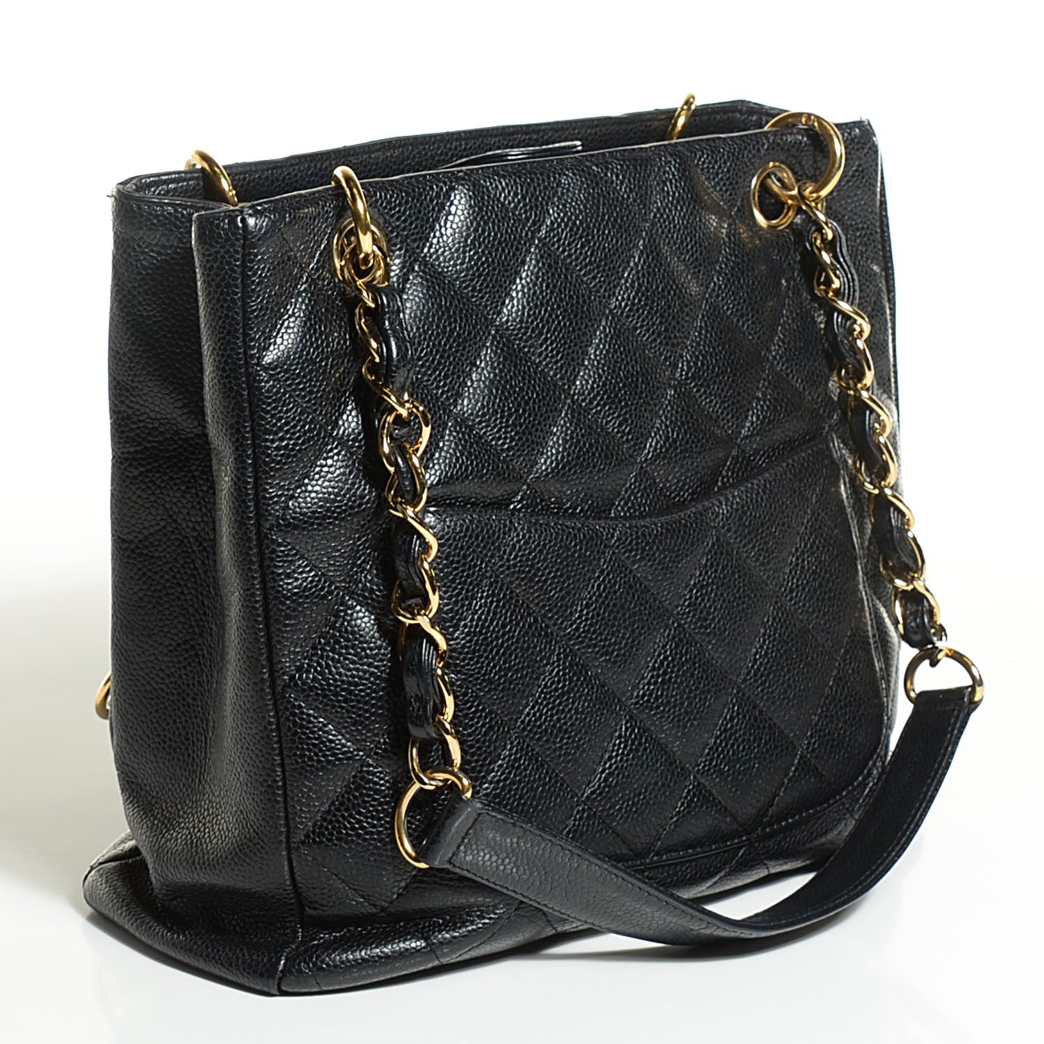 Chanel Caviar Quilted Petit Shopping Tote PST Black 3 of 7