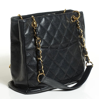 Chanel Caviar Quilted Petit Shopping Tote PST Black 3 of 7